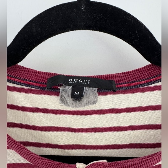 Vintage Gucci Red White Button Long Sleeve T-Shirt - EUC - Picture 3 of 6